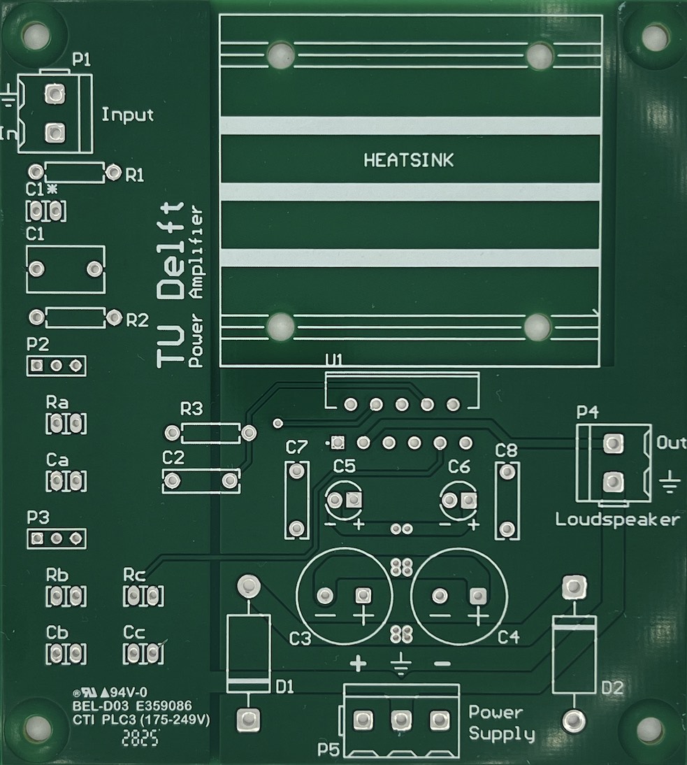 Silk screen of the power amplifier PCB