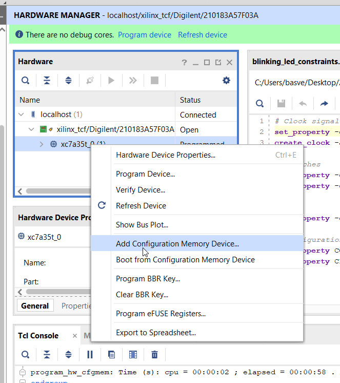 Add configuration memory device.