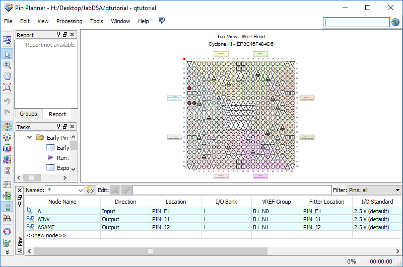 Editing the pin assignments